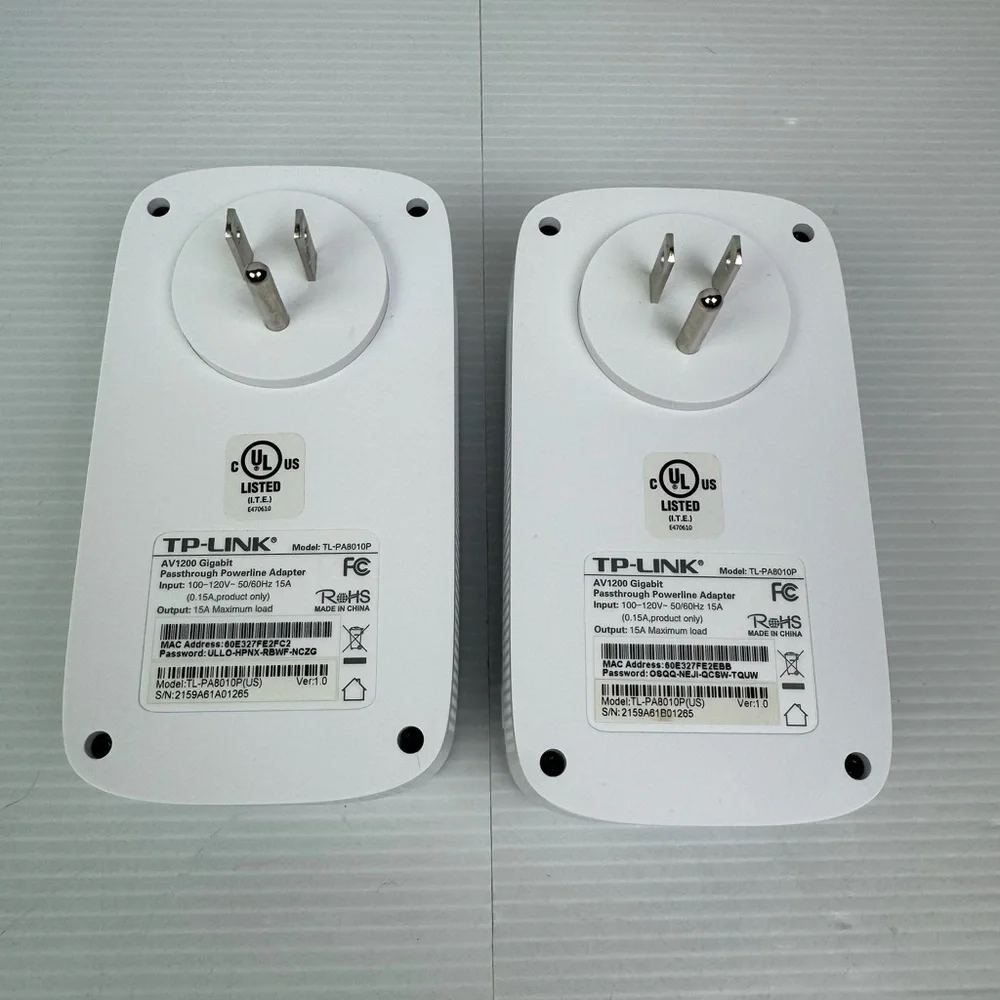 2 TP-LINK Powerline Kit AC1750 Wi-Fi Range Extender AV1200 TL-WPA8730 TL-PA8010